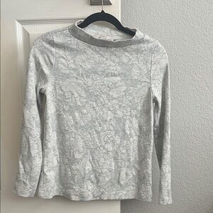 LOFT Gray Floral Cowl Neck Sweater